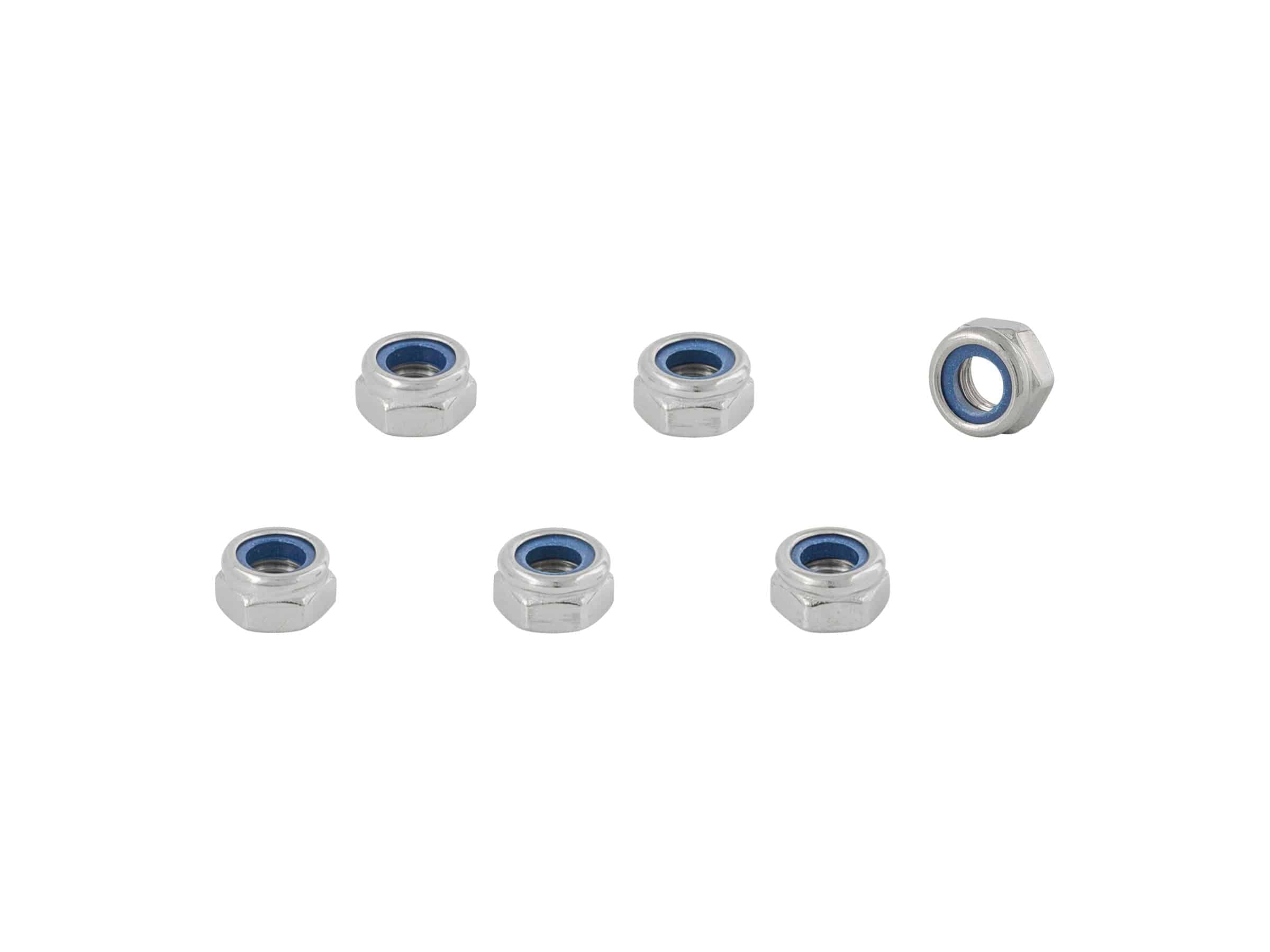 Black Trek Bontrager M5 x 8mm locknut for bike components, securing parts with a snug fit and durable design.