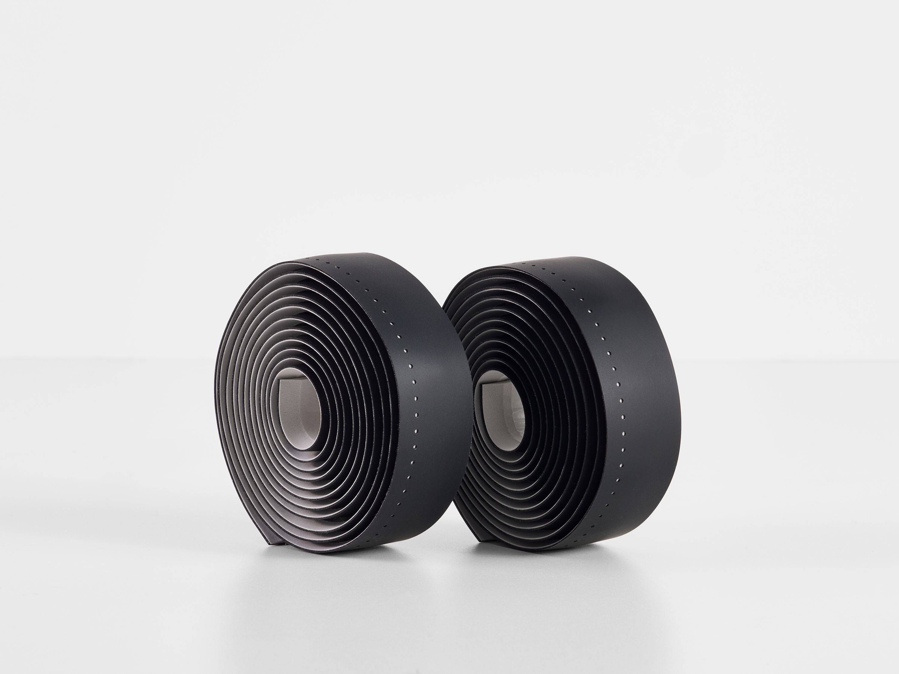 Trek Perf Line handlebar tape set for cycling, featuring durable, comfortable grip on black bar tape with Trek branding.