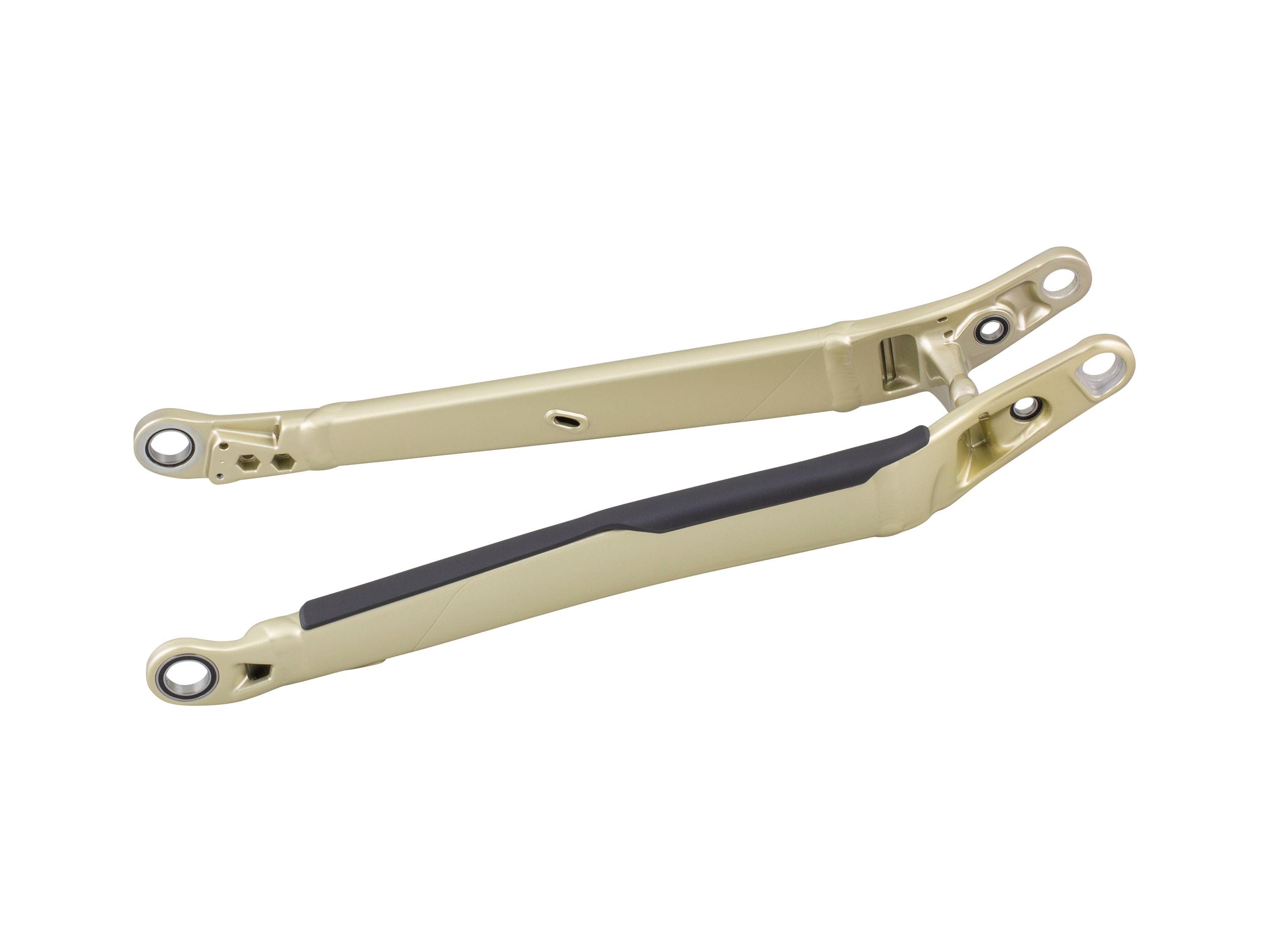 Trek Powerfly FS 2023 paint match chainstays for frame replacement, showing black components with branding details.