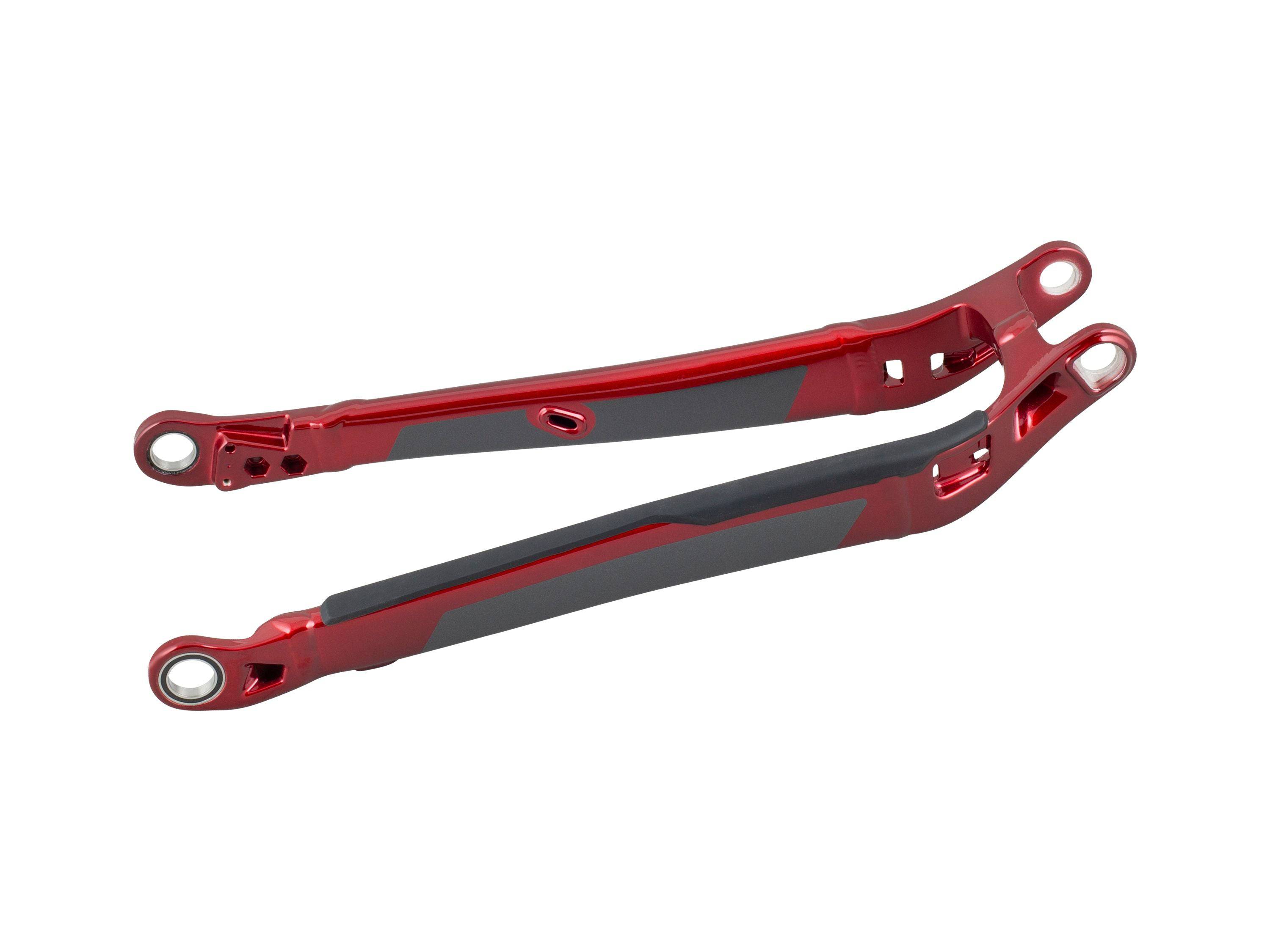Trek 2023 Rail 29 aluminum paint match chainstays for bike frame replacement, shown in black with mounting points.