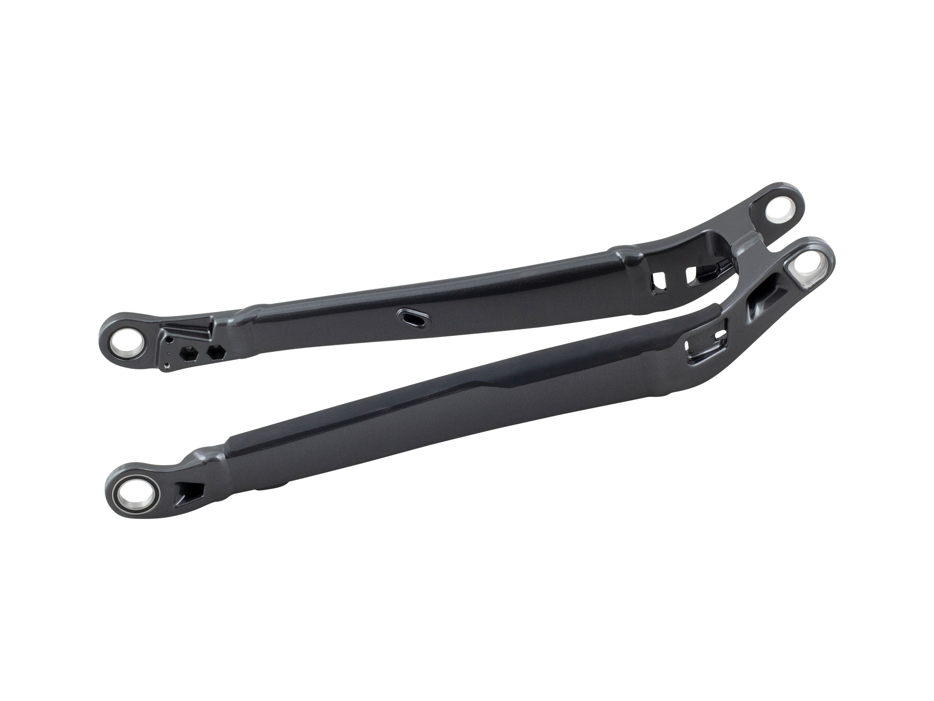 Trek 2023 Rail 29 aluminum paint match chainstays for bike frame replacement components, shown in black with branding details.