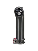 Bontrager round carbon seatpost mast cap with 10mm ears for Trek bikes, showing the sleek black component with branding details.