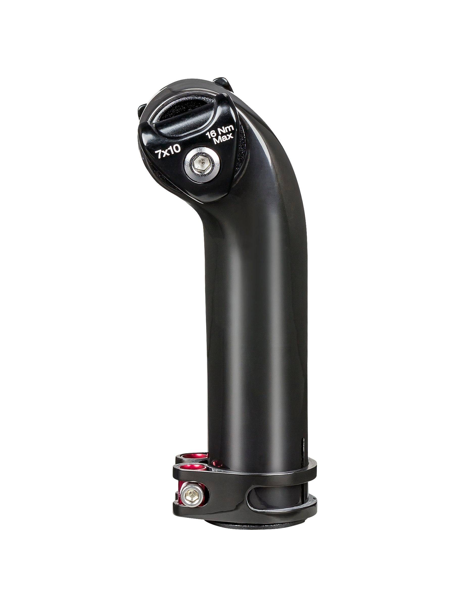 Bontrager Round Carbon Seatpost Mast Cap with 10mm ears for Trek bikes, showcasing the sleek black component with branding details