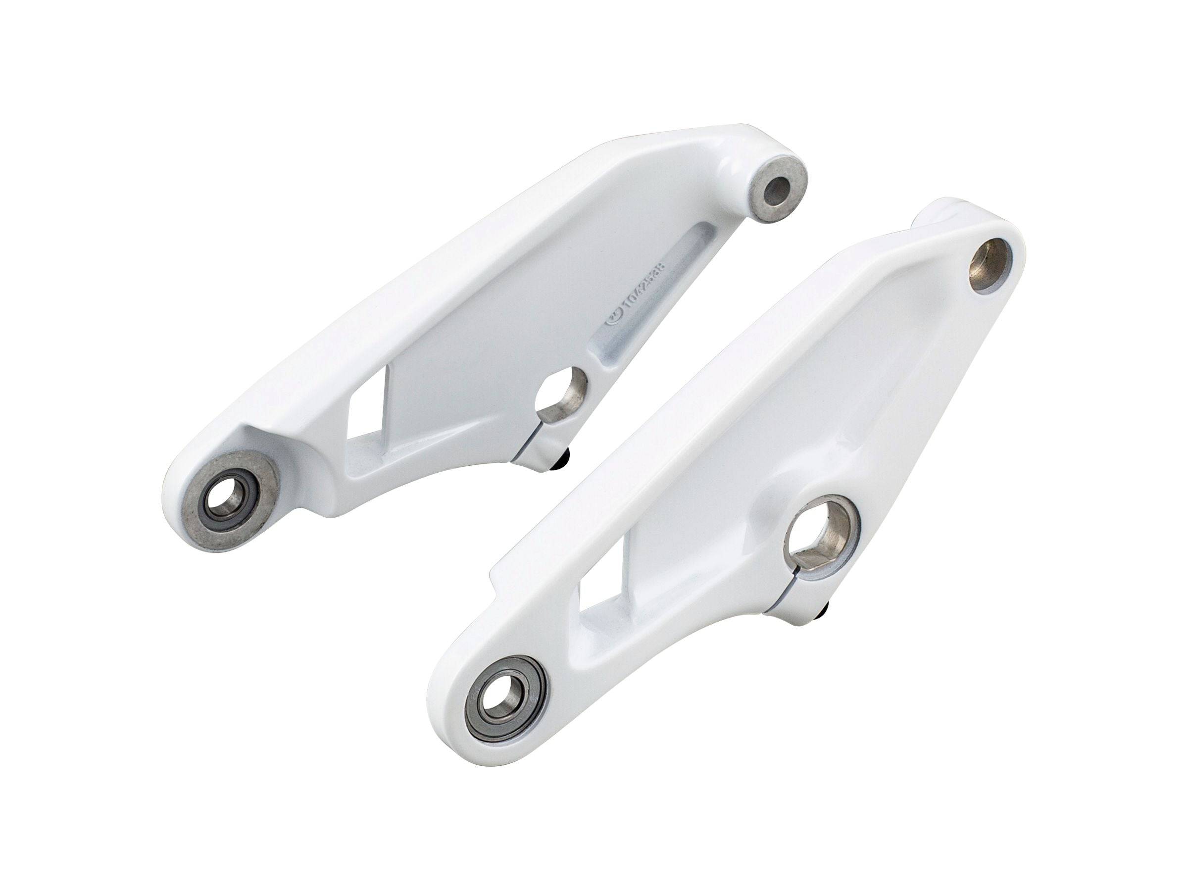 Trek 2022 Session 29 Rocker Link suspension component in white for Trek mountain bikes, shown against a plain background.