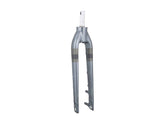 Trek Verve+ 1 Lt road bike forks for enhanced steering control and stability, shown with black and silver components.