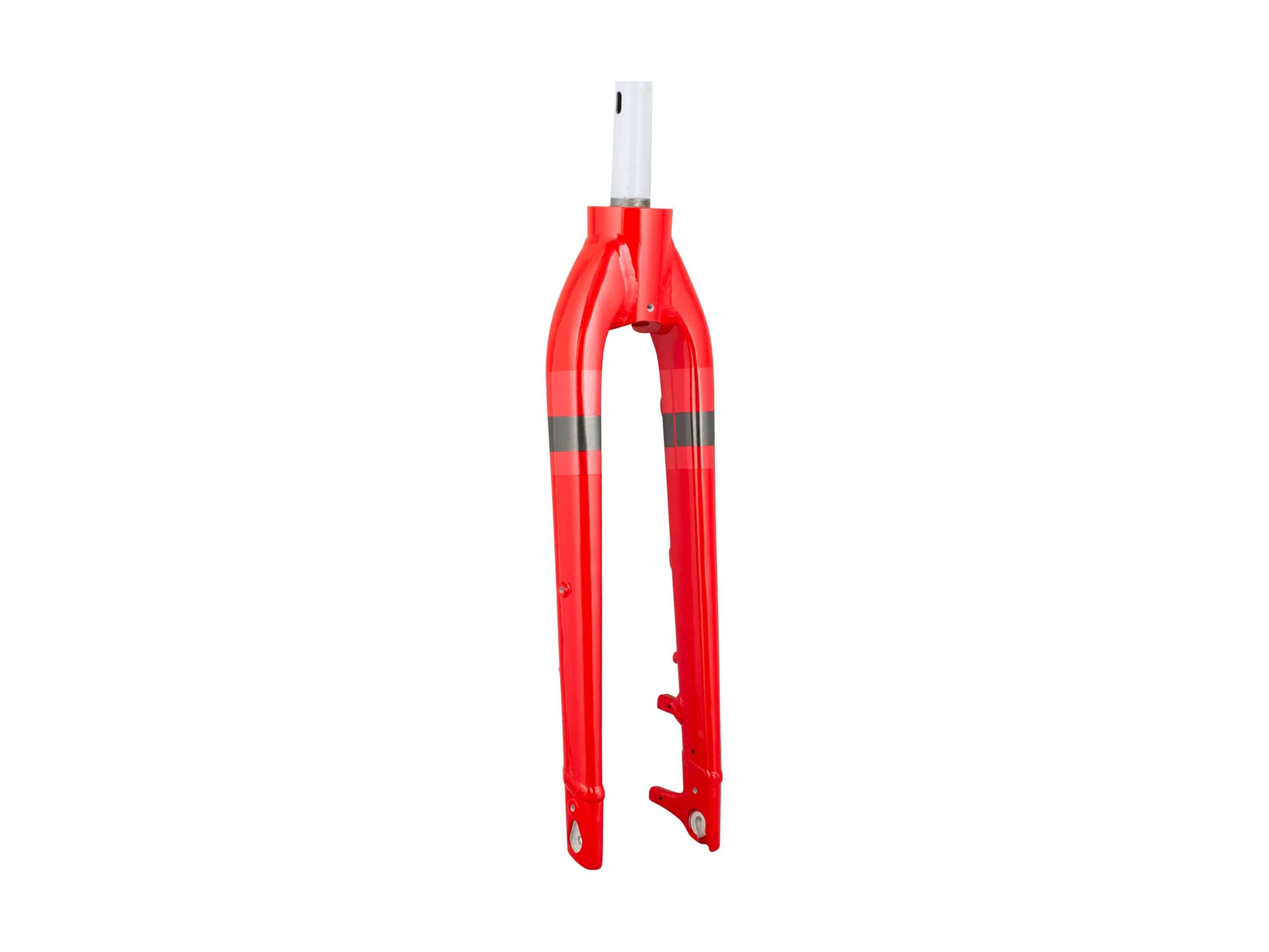 Trek Verve+ 1 Lt road bike forks for improved steering control and stability, featuring lightweight components for enhanced riding performance.