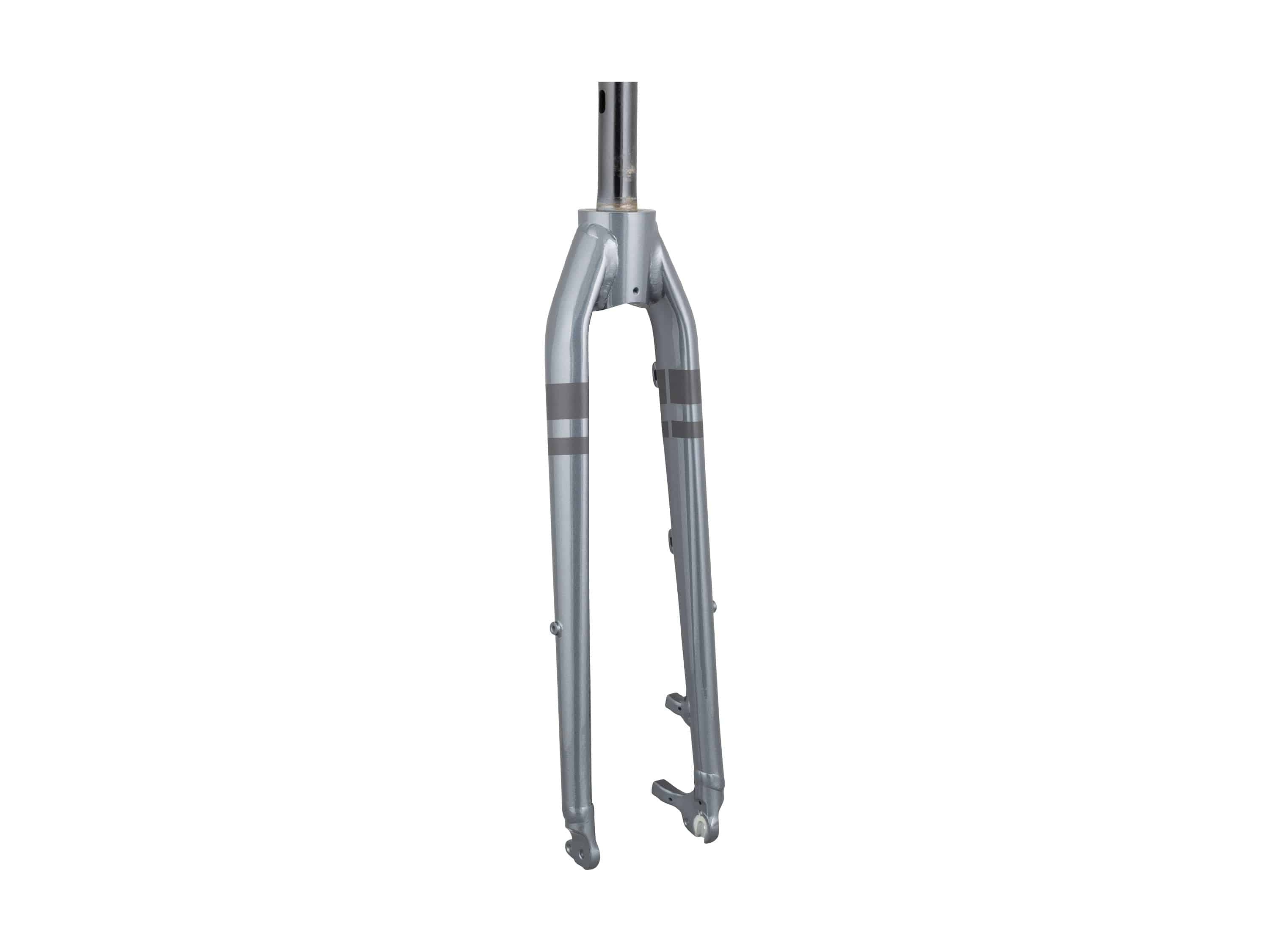 Trek Verve Disc 2024 aluminum threadless rigid fork for road bikes, featuring a sleek black design and sturdy construction.