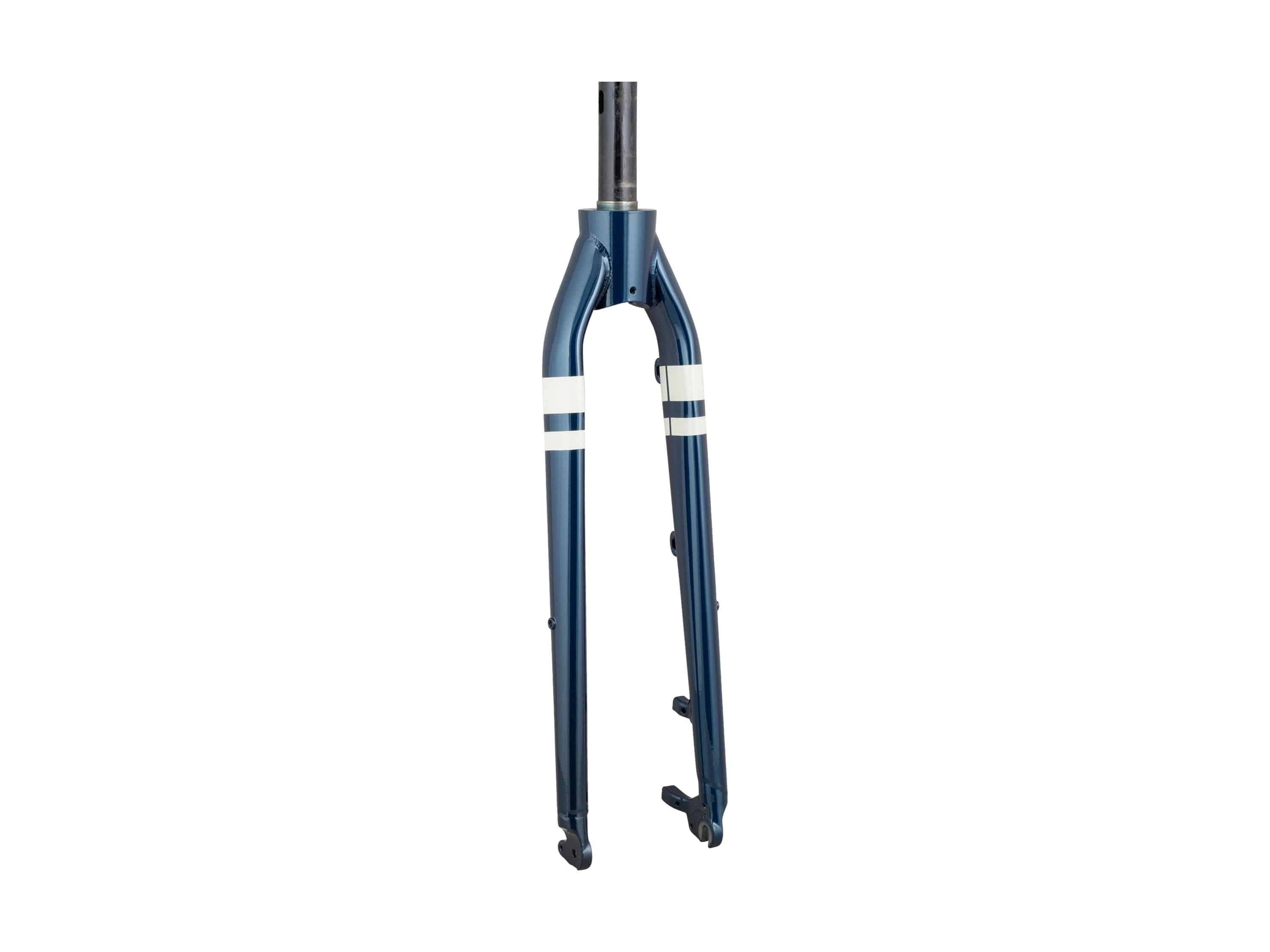 Trek Verve Disc 2024 steel threadless fork for road bikes with disc brake mounts, shown in black with mounting hardware.