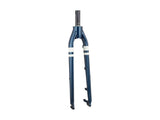 Trek Verve Disc 2024 steel threadless fork for road bikes with disc brake mounts, shown in black with mounting hardware.