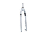 Trek Verve Disc 2024 steel threadless rigid fork for road bikes with disc brake mounting, shown in a close-up of the component.