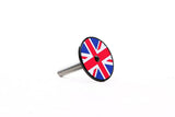 Global Cycling Club Union Jack headcap featuring British flag design, designed as a stylish cycling headset top cap accessory.