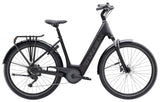 Trek Verve+ 3 Lowstep electric hybrid bike for urban commuting, featuring a comfortable step-through frame and pedal assist.