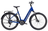 Trek Verve+ 3 Lowstep electric hybrid bike with step-through frame, comfortable urban design, and pedal assist for easy commuting.