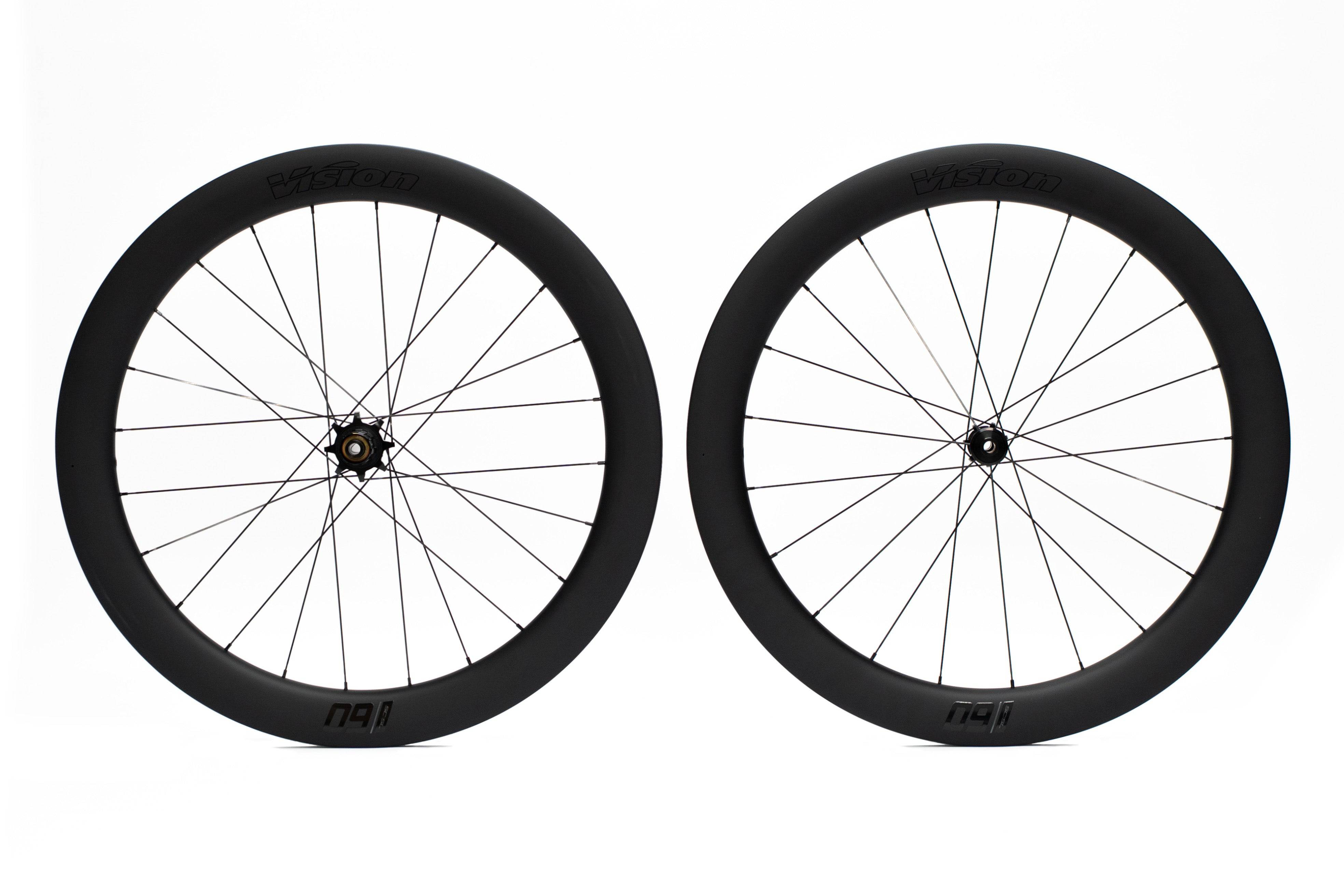 Vision SC 60 SL i23 disc carbon wheelset for Shimano 11/12 speed road bikes, featuring lightweight aerodynamic design.