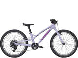 Trek Wahoo 20 Path kids mountain bike with easy thumb trigger shifters, black and green frame, front suspension, and knobby tires.