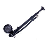X-Fusion Air Shock Pump for precise suspension inflation, compact and durable bike accessory with pressure gauge.