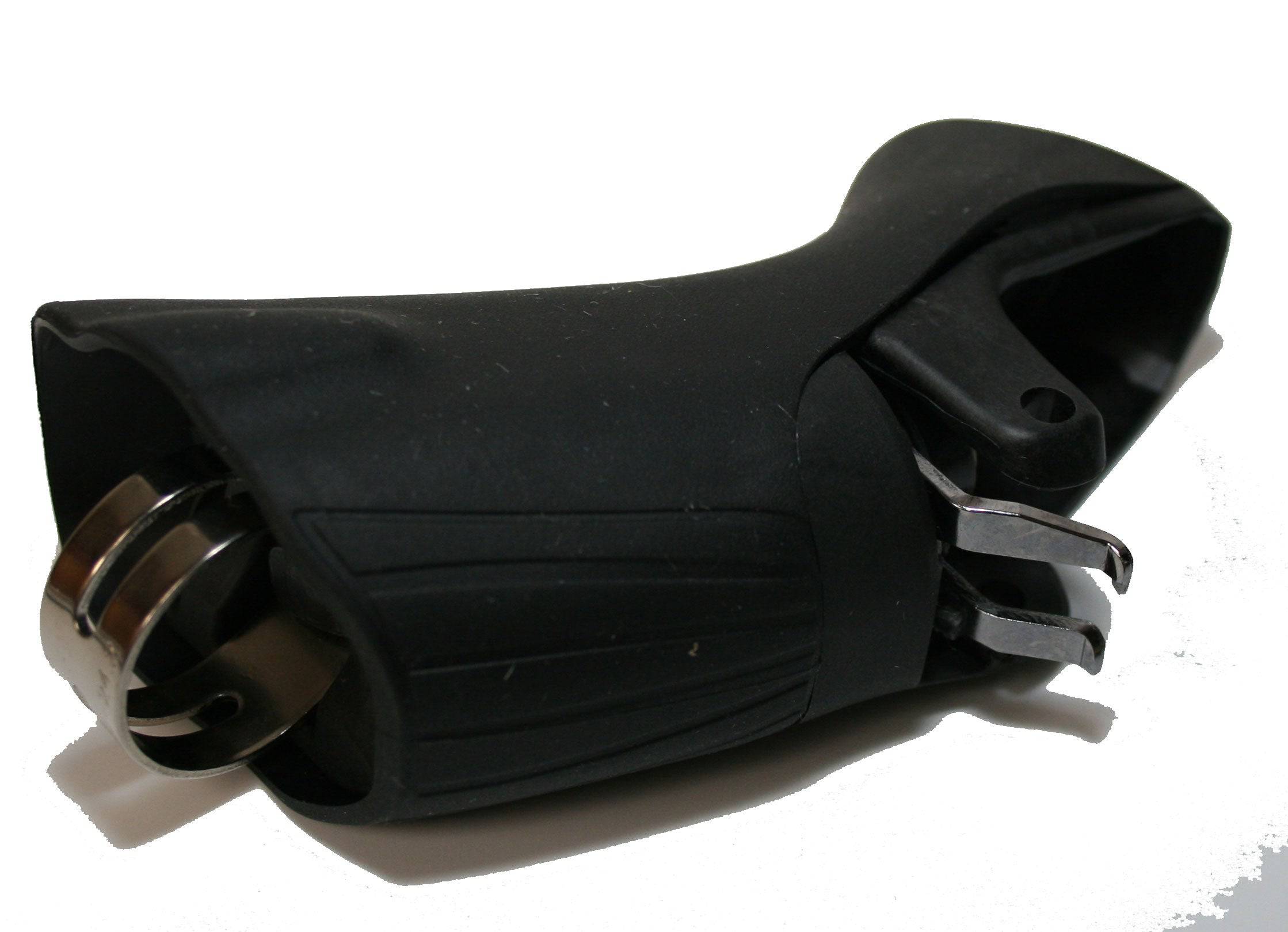 Shimano Spares ST-R8000 left hand bracket assembly for bike shifting system replacement, showing detailed component with branding.