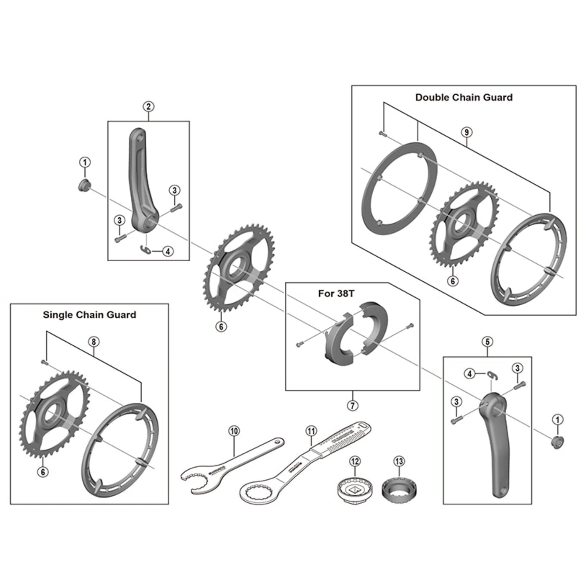 Shimano Spares FC-E6100 right hand crank arm unit