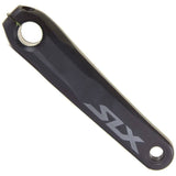 Shimano SLX FC-M7100 left hand crank arm, 170mm bike component replacement part, shown in black with textured surface.