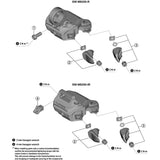 Shimano Spares SW-M9250-R/IR Di2 lever unit X component for precise electronic shifting, shown in exploded view.