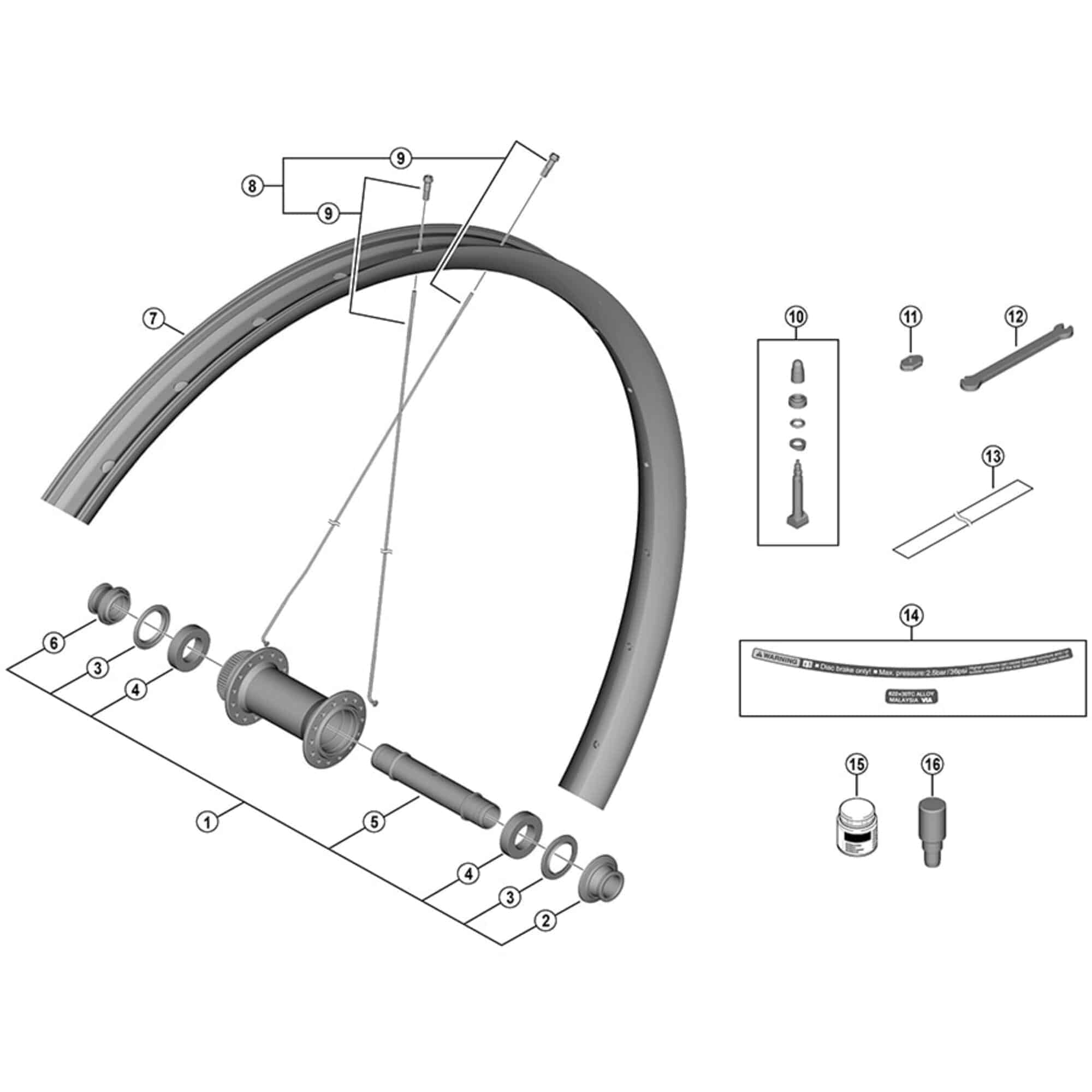 Shimano Spares WH-M8200-TL-F15-B-29 spoke and nipple replacement component for mountain bike wheels, 298mm length.