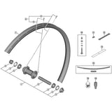 Shimano Spares WH-M8200-TL-F15-B-29 spoke and nipple replacement component for mountain bike wheels, 298mm length.