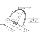 Shimano Spares HB-M4050 complete hub axle, 108 mm