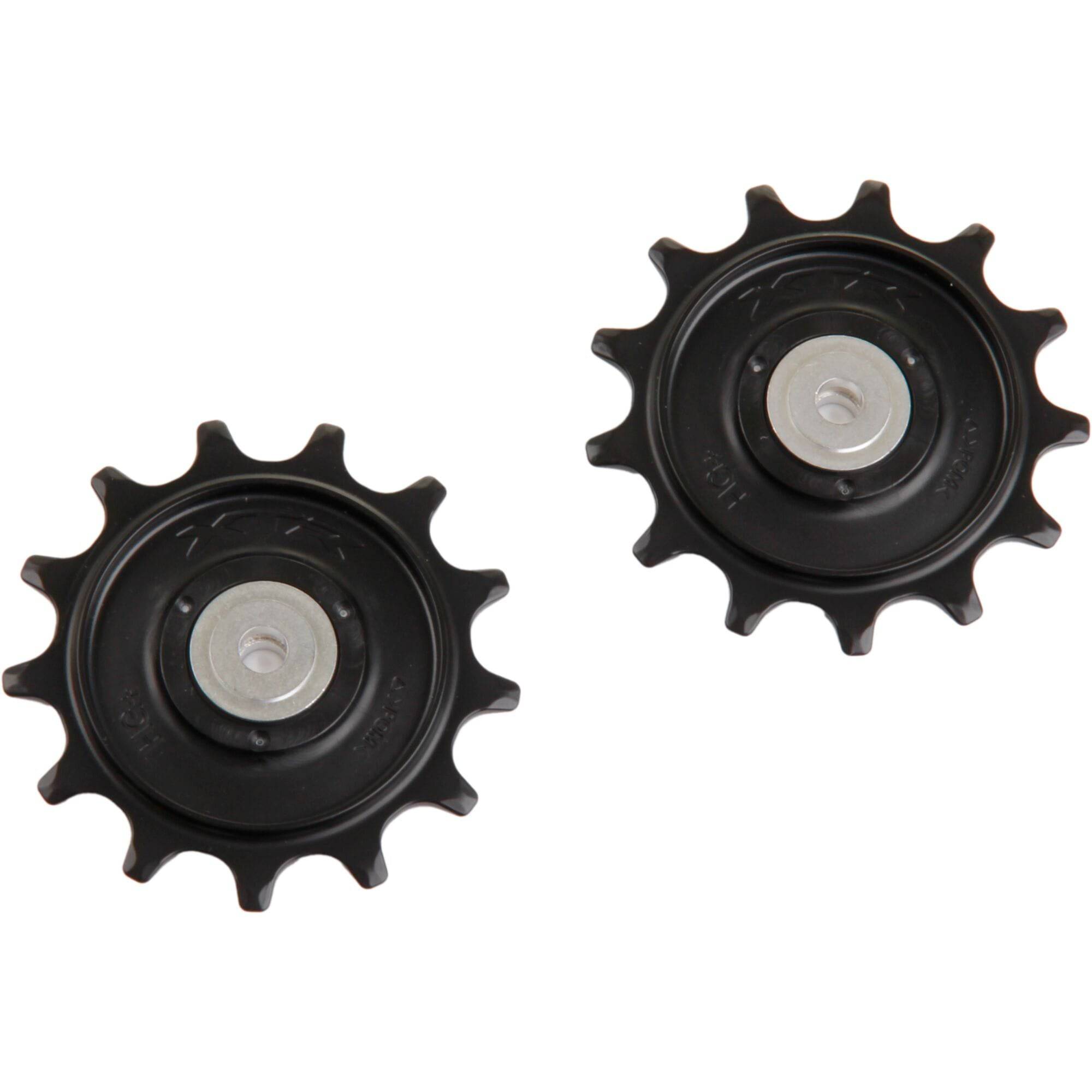 Shimano Spares RD-M9250 tension and guide pulley set for rear derailleur, showcasing durable bike components with precise design.