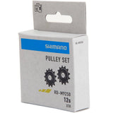 Shimano Spares RD-M9250 rear derailleur tension and guide pulley set for bicycle components, shown in the image.