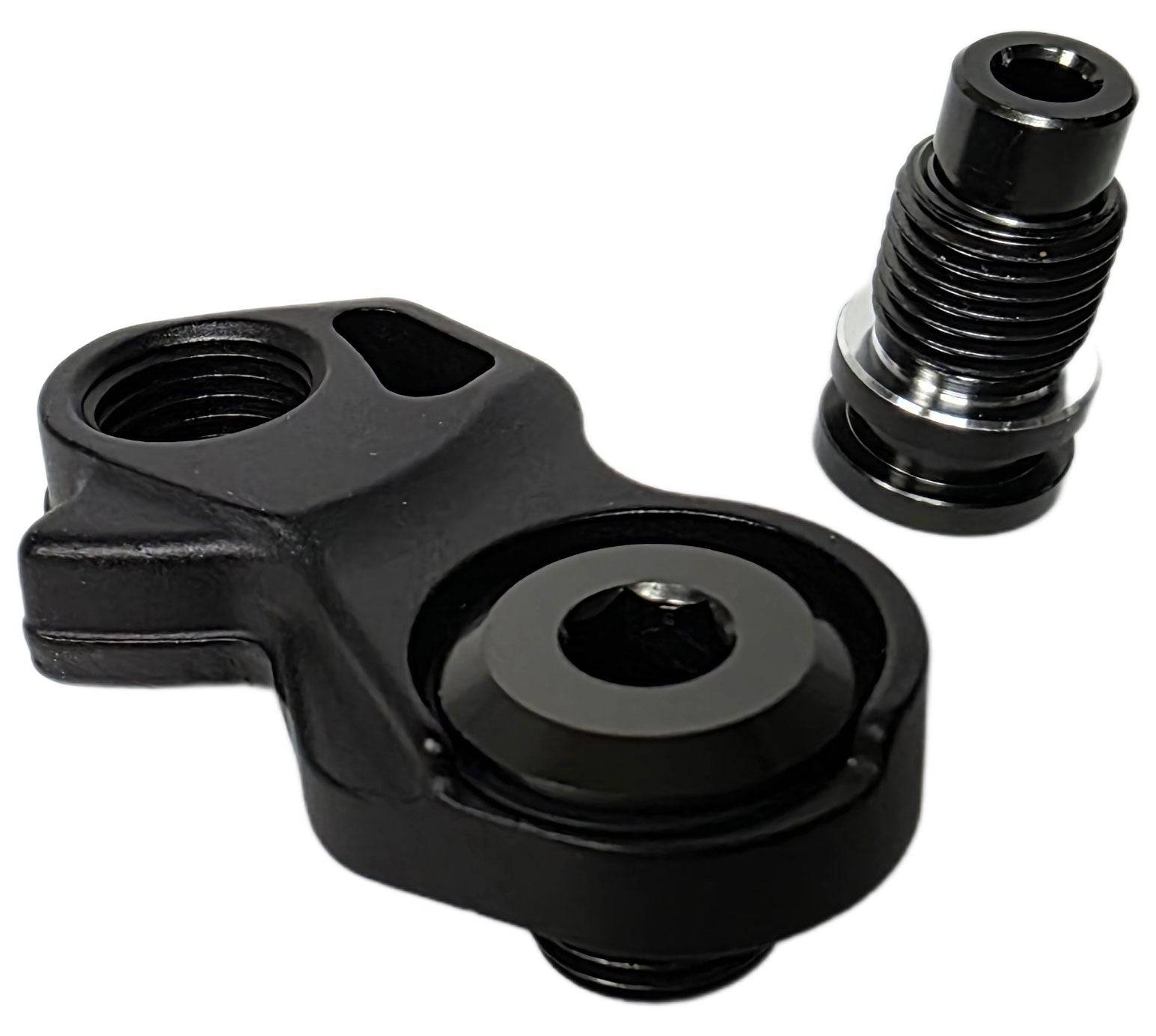 Shimano RD-R9250 rear derailleur bracket axle unit replacement part for bike components, with detailed metal construction.