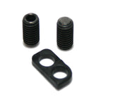 Shimano FD-R9100 front derailleur adjustment bolts and B-type flat plate replacement components for bike gear shifting.