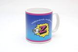 Global Cycling Club Z Peugeot ceramic mug with black handle and inner design, perfect for cycling enthusiasts.