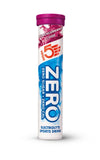 High5 ZERO Blackcurrant electrolyte tablets in a blackcurrant-flavored container, sugar-free hydration supplement, front view.