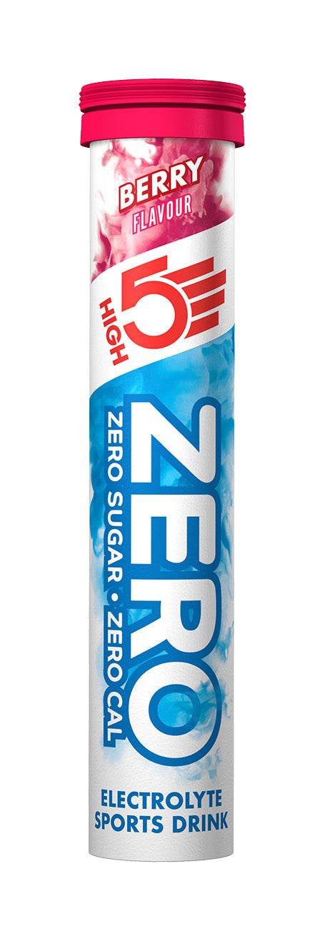 High5 ZERO Hydration electrolyte tablets in berry flavor, sugar-free vitamin C supplement, 8 tubes with 20 tabs each.