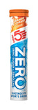 High5 ZERO hydration electrolyte tablets in orange-cherry flavor, sugar-free vitamin C, 8 tubes with 20 tabs each, in front of packaging.