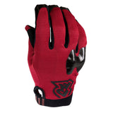 Race Face Ruxton cycling gloves with knuckle protection and silicone grip, showing padded knuckles and textured palm for enhanced grip.