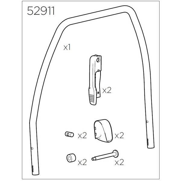 Thule 52911 bike frame kit accessory for Thule rack systems, shown with mounting hardware on a plain background.