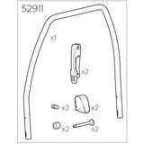 Thule 52911 bike frame kit accessory for Thule rack systems, shown with mounting hardware on a plain background.