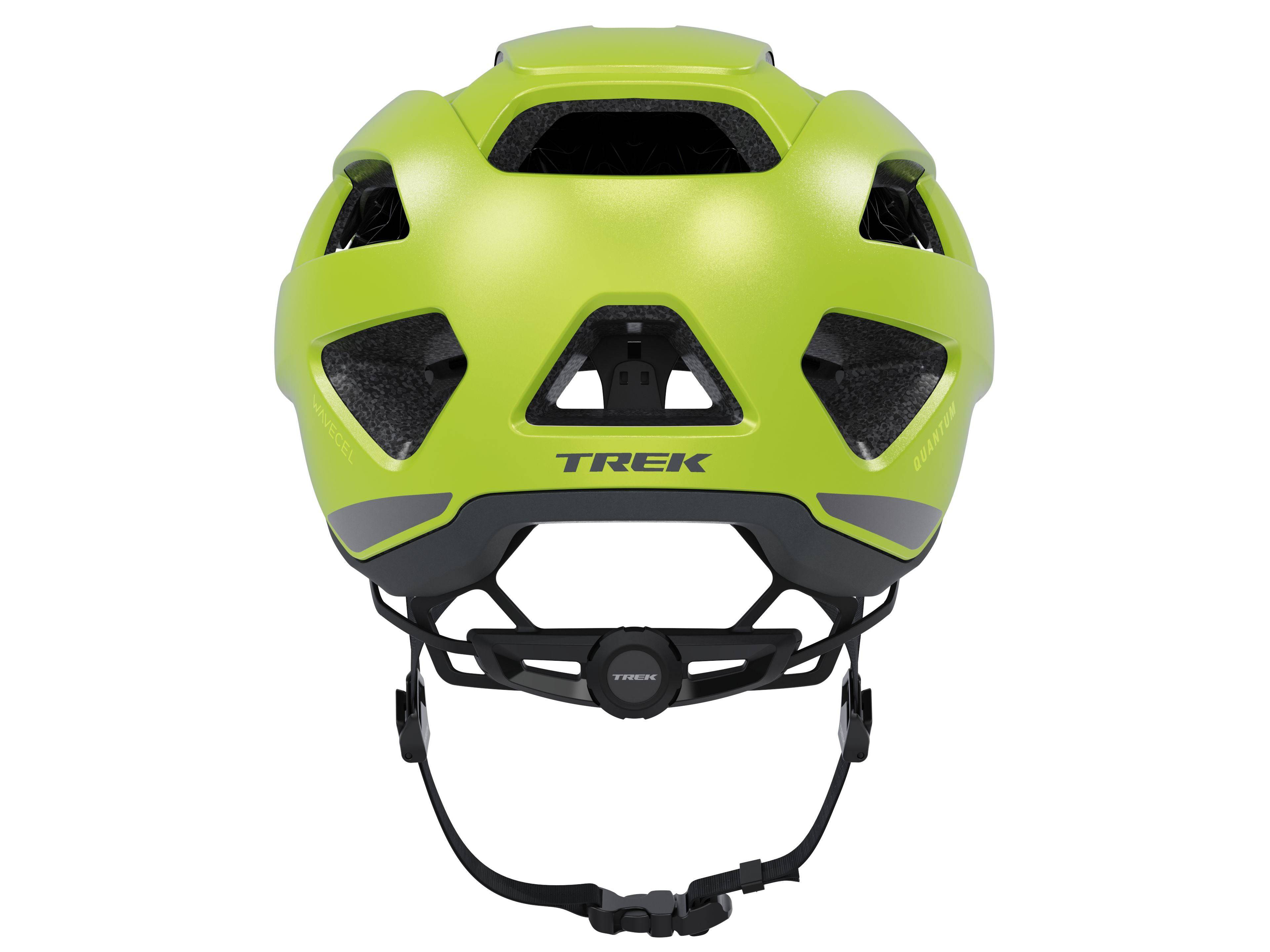 Trek Quantum WaveCel mountain bike helmet with advanced impact protection and adjustable straps, shown from the front.