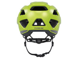Trek Quantum WaveCel mountain bike helmet with advanced impact protection and adjustable straps, shown from the front.