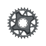 Sram Eagle GX D1 T-Type direct mount chainring in dark polar finish with 3mm offset and 8-bolt design for mountain bikes.