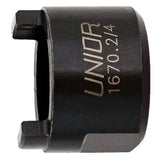 UNIOR bicycle freewheel remover tool for Suntour 2/4 splines, durable workshop tool for bike maintenance and wheel removal.