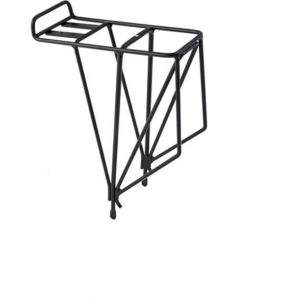 M Part AX4 alloy rear rack with four vertical spurs installed on a 26-inch MTB or 700c trekking bike for bike accessories.