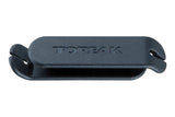 Topeak PanoBike cable tidy in black, a bike cable organizer and tangle preventer, shown wrapped around bike cables for neatness.