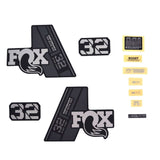Fox Fork 32 Decal Kit: Sc P-Se Grey Logo Matte Black 2021 Spares & Accesories | Swinnerton Cycles