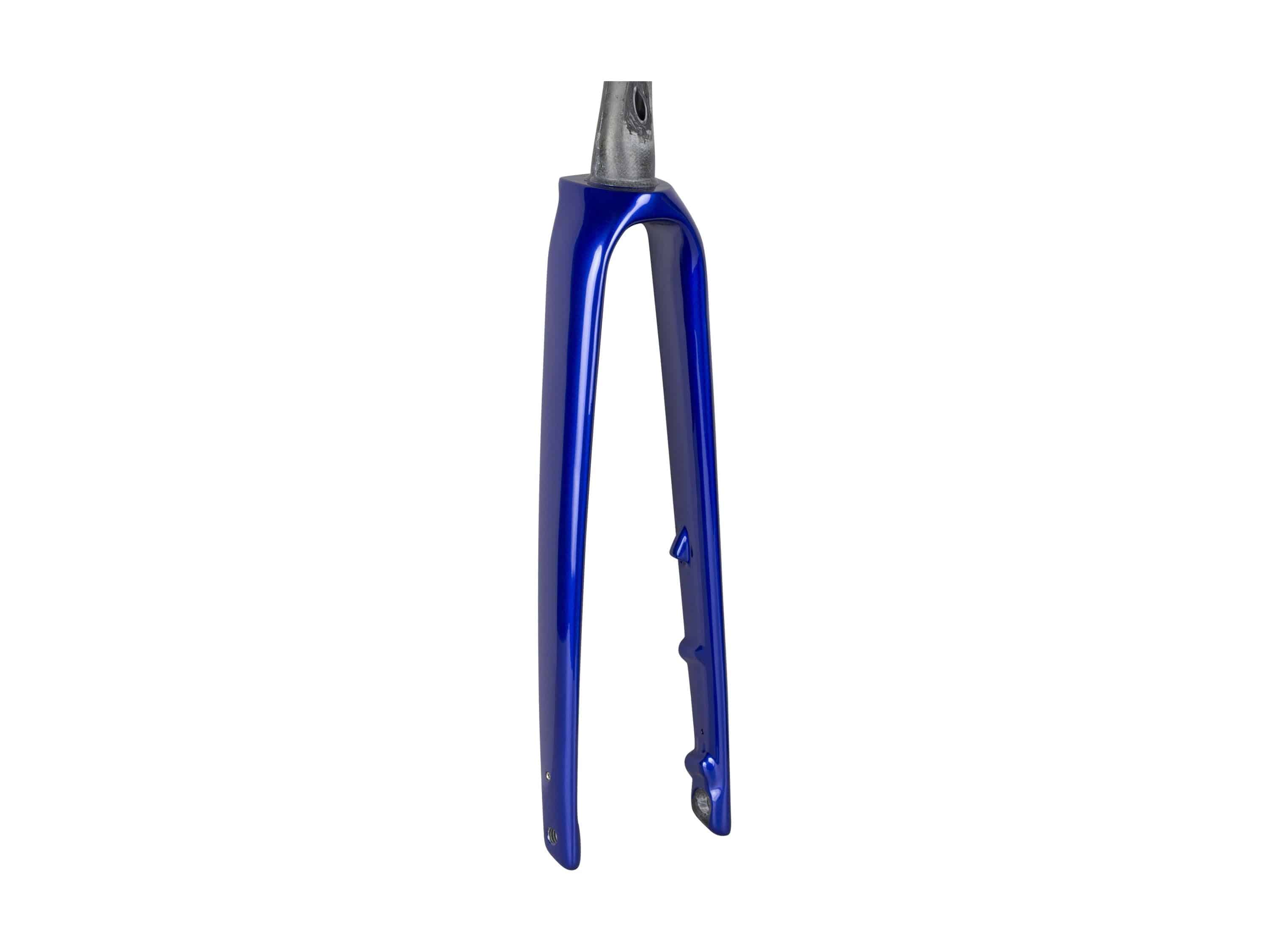 Trek Domane SL 6 road bike forks in black, designed for smooth steering and stability, component for Trek 2023 road bikes.