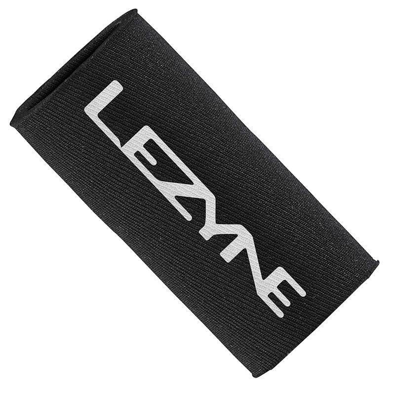 Lezyne CO2 sleeve for 16g cartridges, a bicycle tire inflation accessory, shown as a black protective sleeve with cartridge inserted.