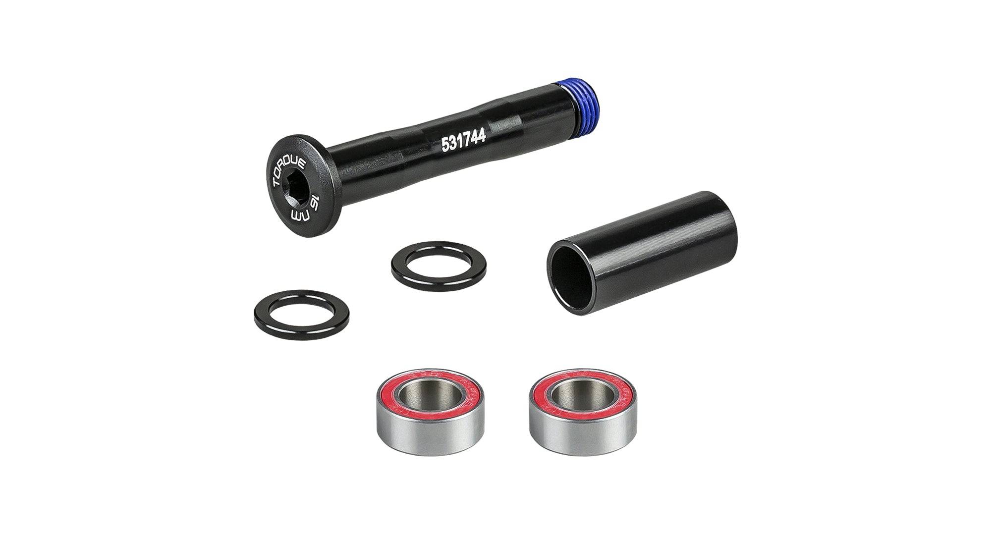 Trek Carbon Chainstay Main Pivot Hardware Kit for Fuel EX and Remedy bikes, black carbon components, 2016-2019 model.