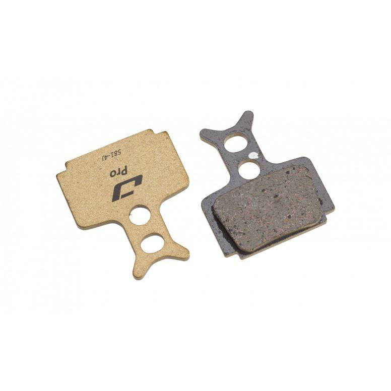 Jagwire Pro Semi-Metallic Disc Brake Pads for Formula Cura Gold Pro bikes, showing the brake pad components and packaging.