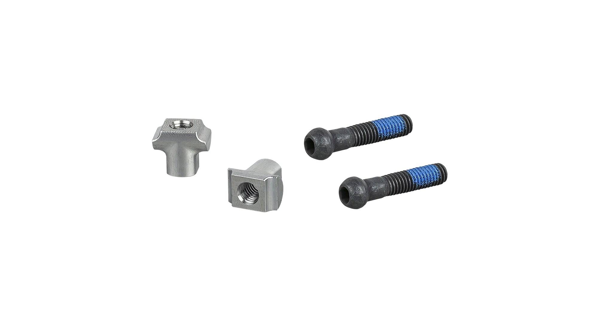Trek Speed Concept aerobar fastener kit with silver 6mm bolt and T-nut for 2014+ models, close-up of components on a white background